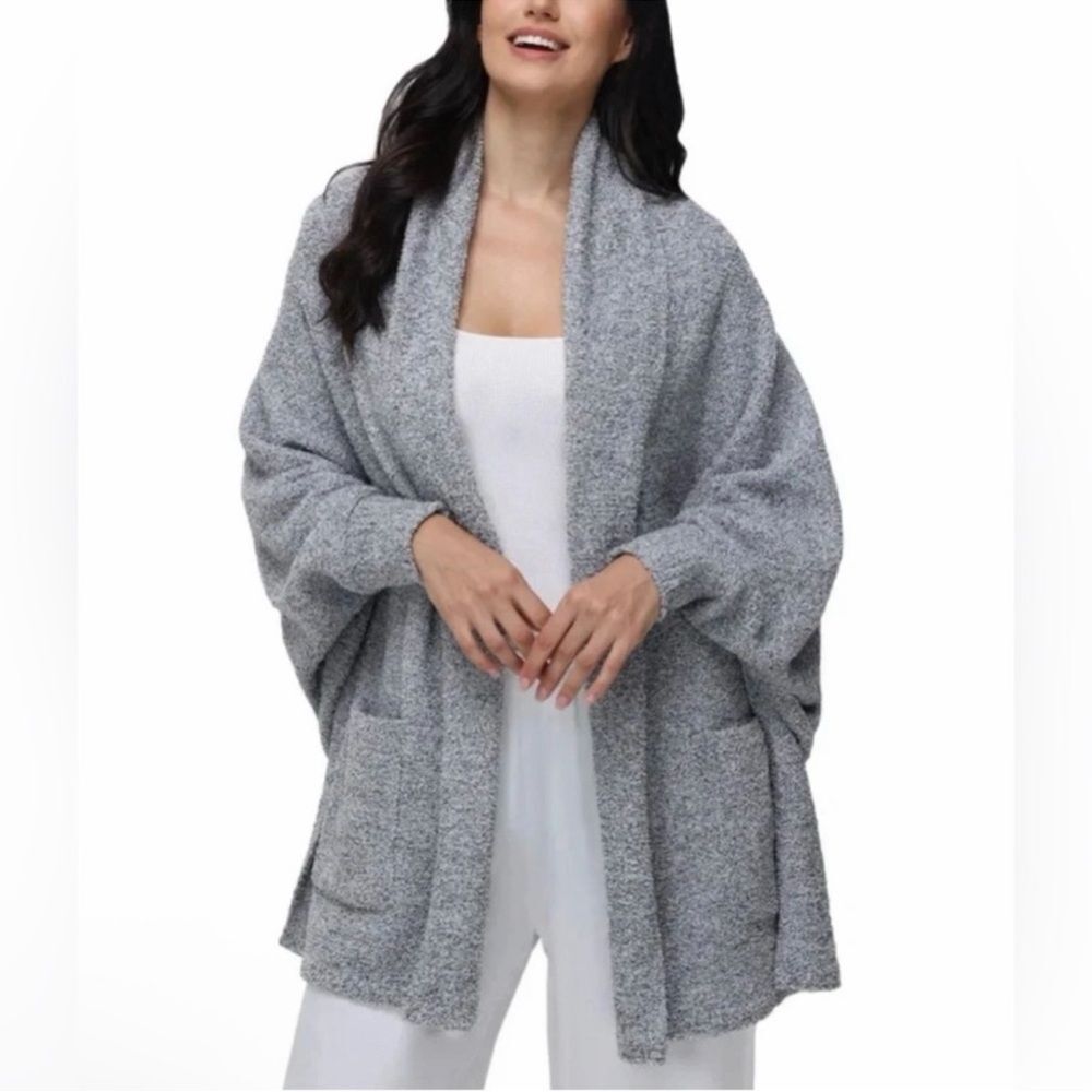 525 America Women's Open Front The Cozy Wrap, Light Heather Gray, Size L